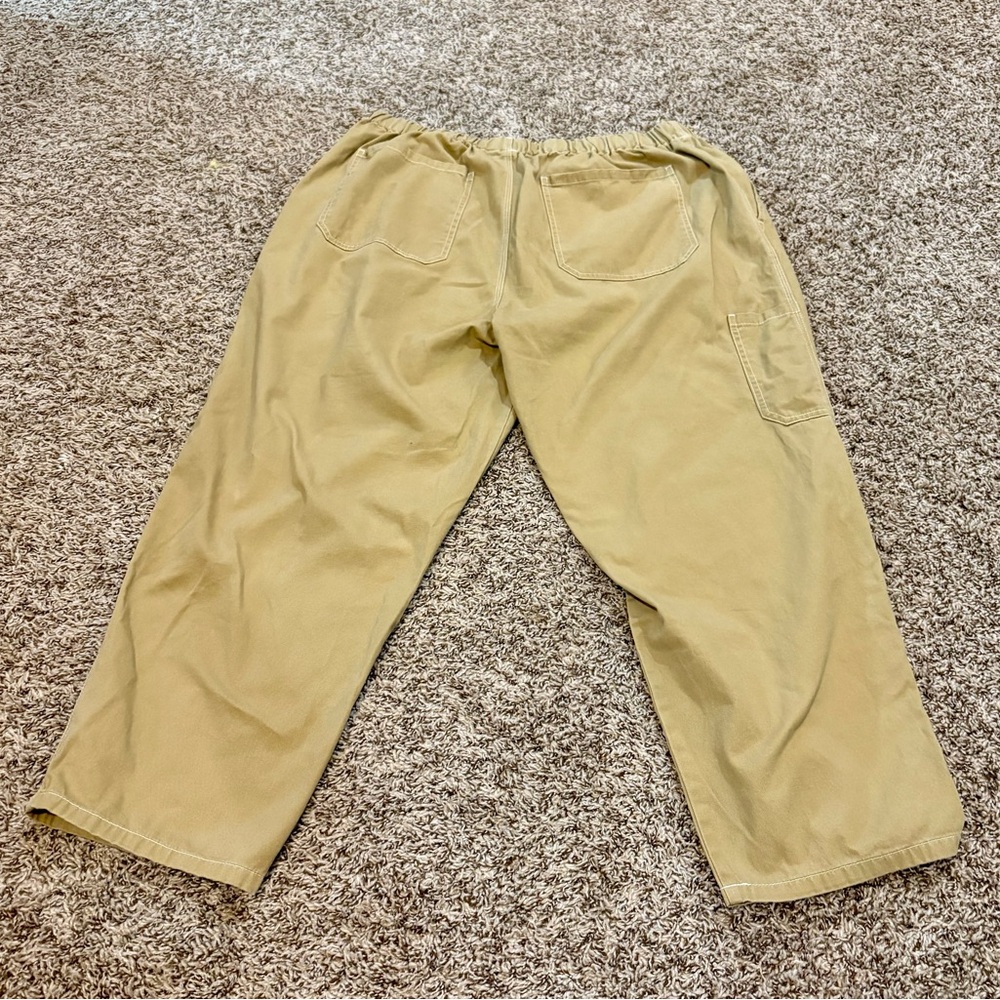 💜 BOGO Ladies ASOS Tan Cargo Pants Lightweight Cotton Blend - size 14